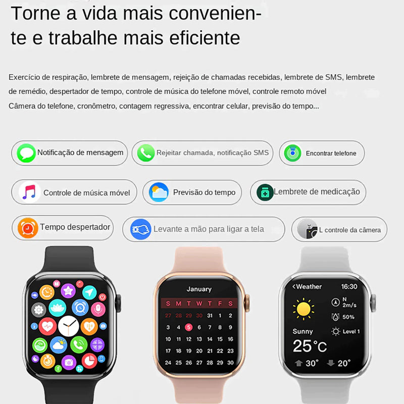 Smart Watch Sem Fio Bluetooth Masculino e Feminino Relógio Impermeável 42MM 49MM