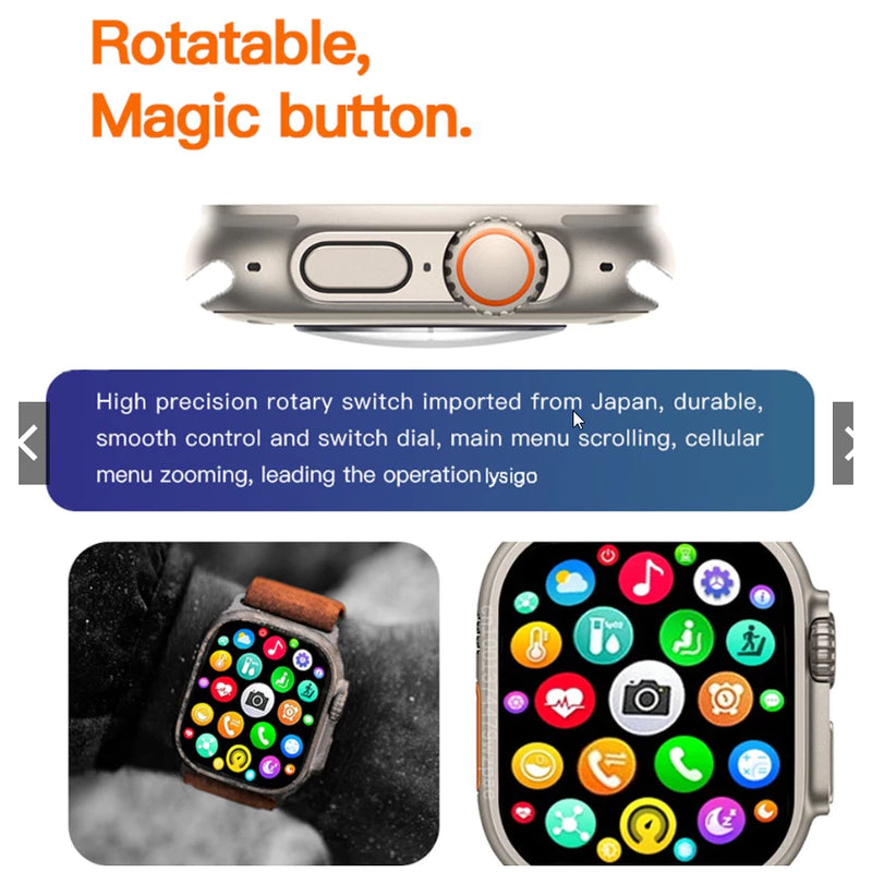 Smart Watch Sem Fio Bluetooth Masculino e Feminino Relógio Impermeável 42MM 49MM